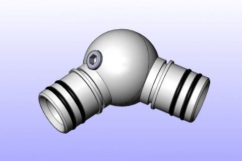 Varioball continuously adjustable 80-180°